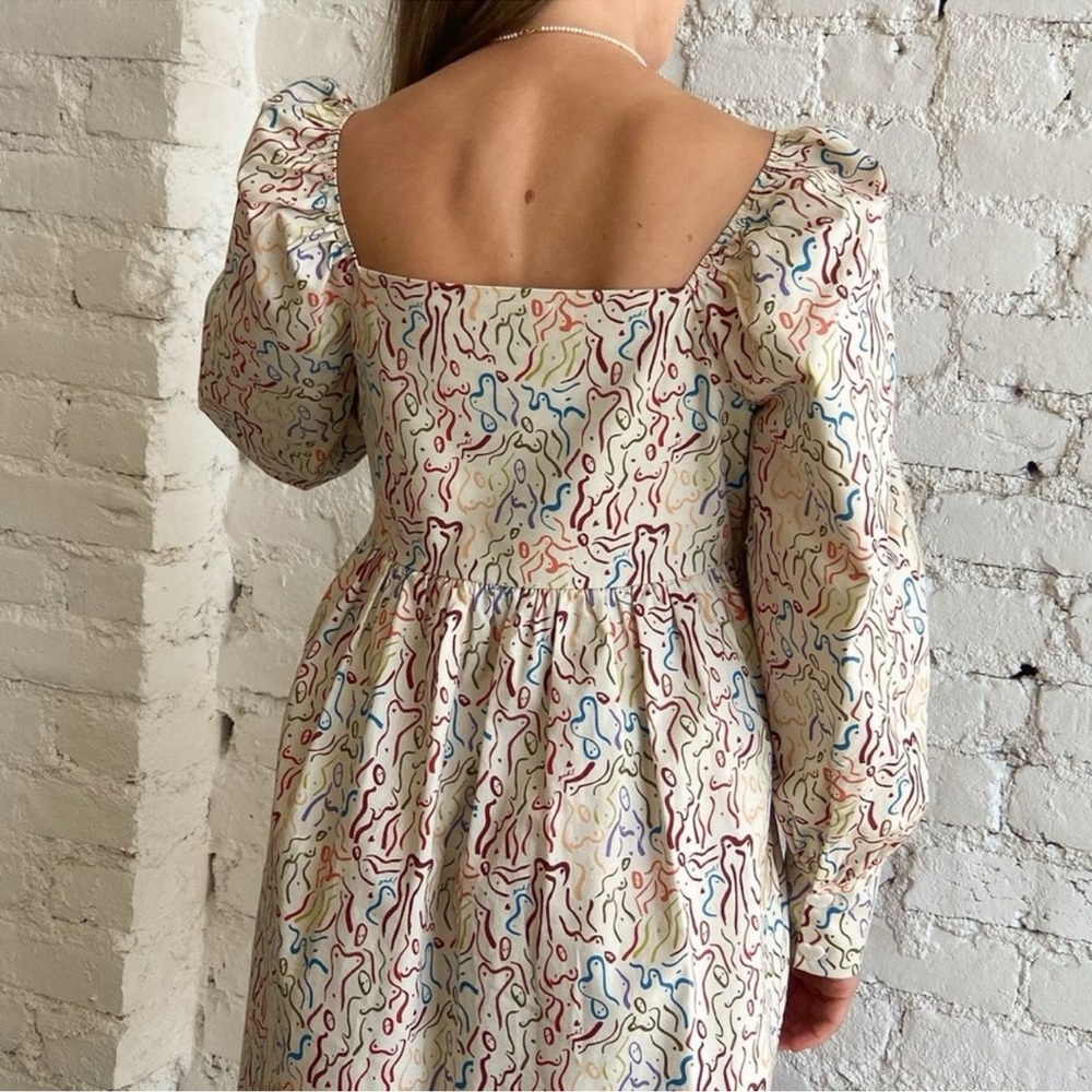Lisa Says Gah! Lena Painted Ladies Tie Front Babydoll Dress - Picture 5 of 16